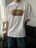 Camiseta Oversize Los Angeles California Blanca Estilo Urbano
