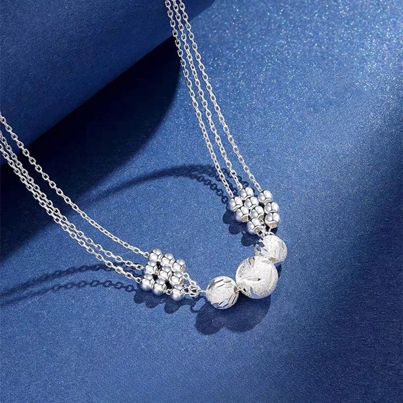 Set de joyería fina en plata 925: collar y pulsera "Lucky Beads"